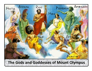 Mythological gods of Greece and Rome