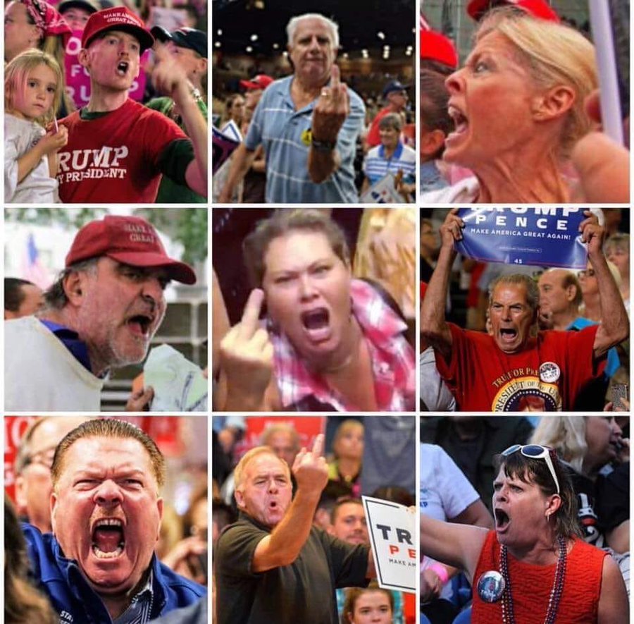 Angry and hateful Trump worshipers