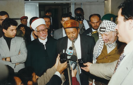 Imam Mohammed in Palestine with Yassar Arafat