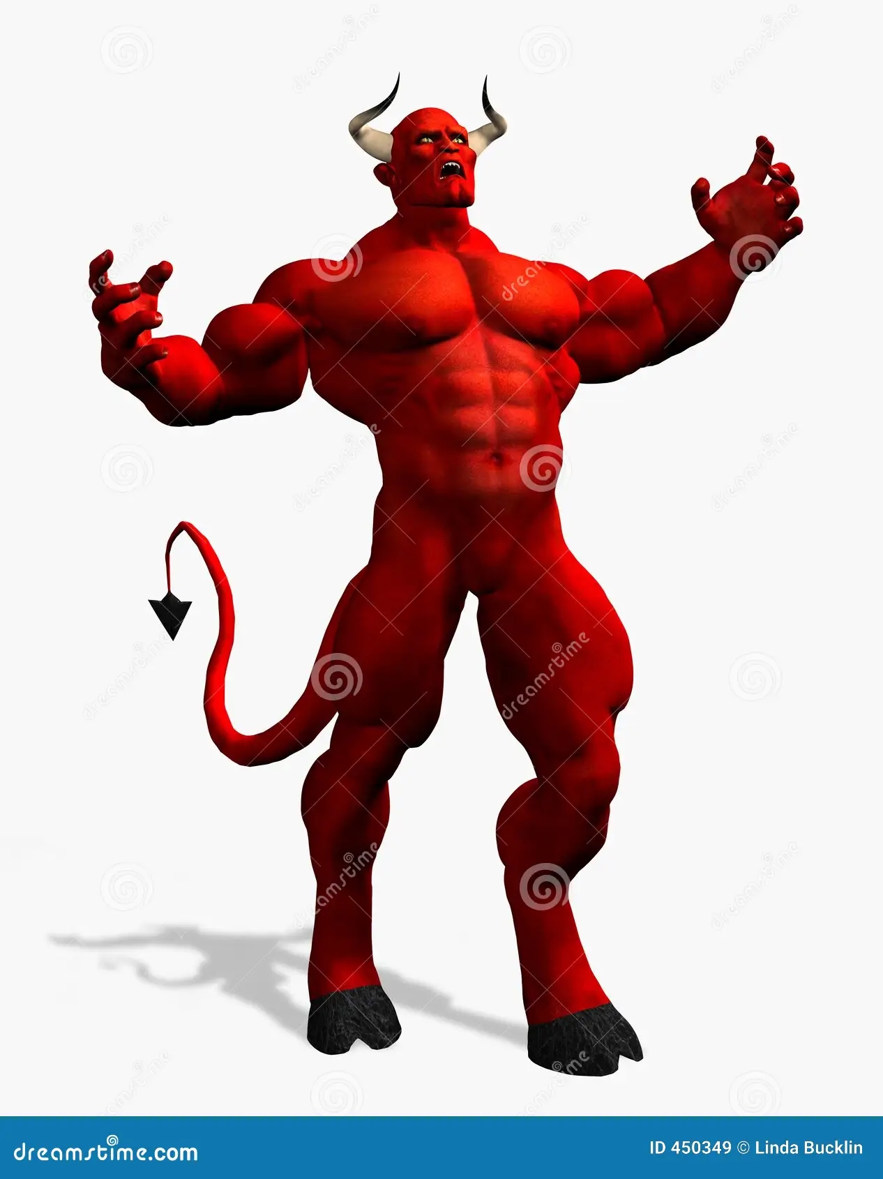 Symbol of the devil with tail